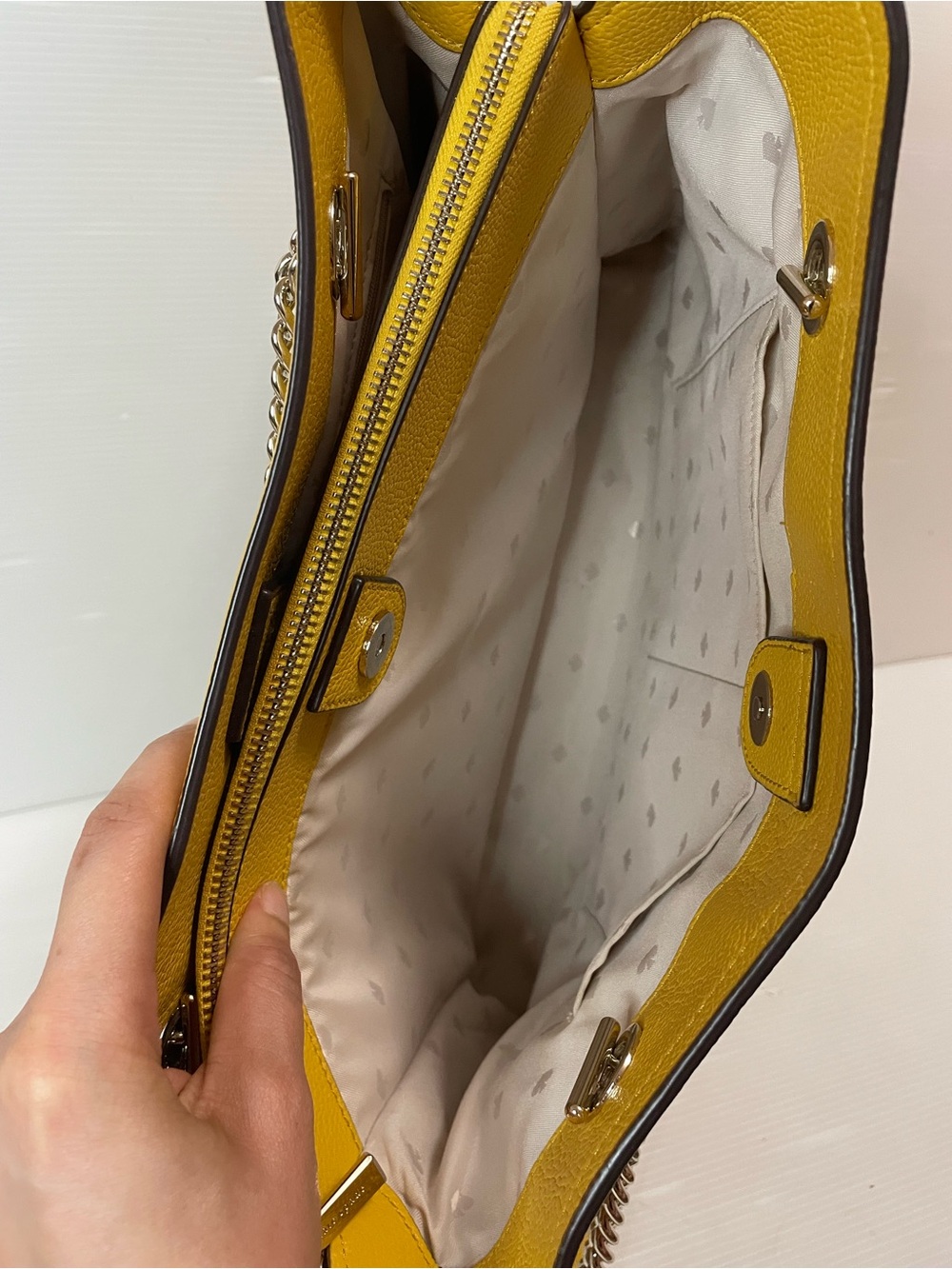 Kate Spade New York Jordyn medium chain handle tote Sunflower Yellow - Picture 10 of 13